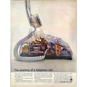 Western Electric "The anatomy of a Telephone Call" Vintage Print Ad 1964
